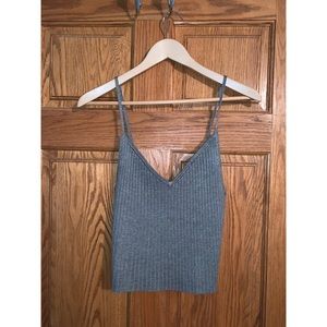 Kendall & Kylie Gray V-Neck Tank Top